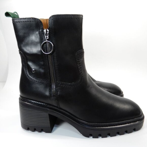 Pikolinos Valladolid Ankle Boots Size 38 7.5 8 Chunky Mid Heel Black Leather NEW - Picture 5 of 16